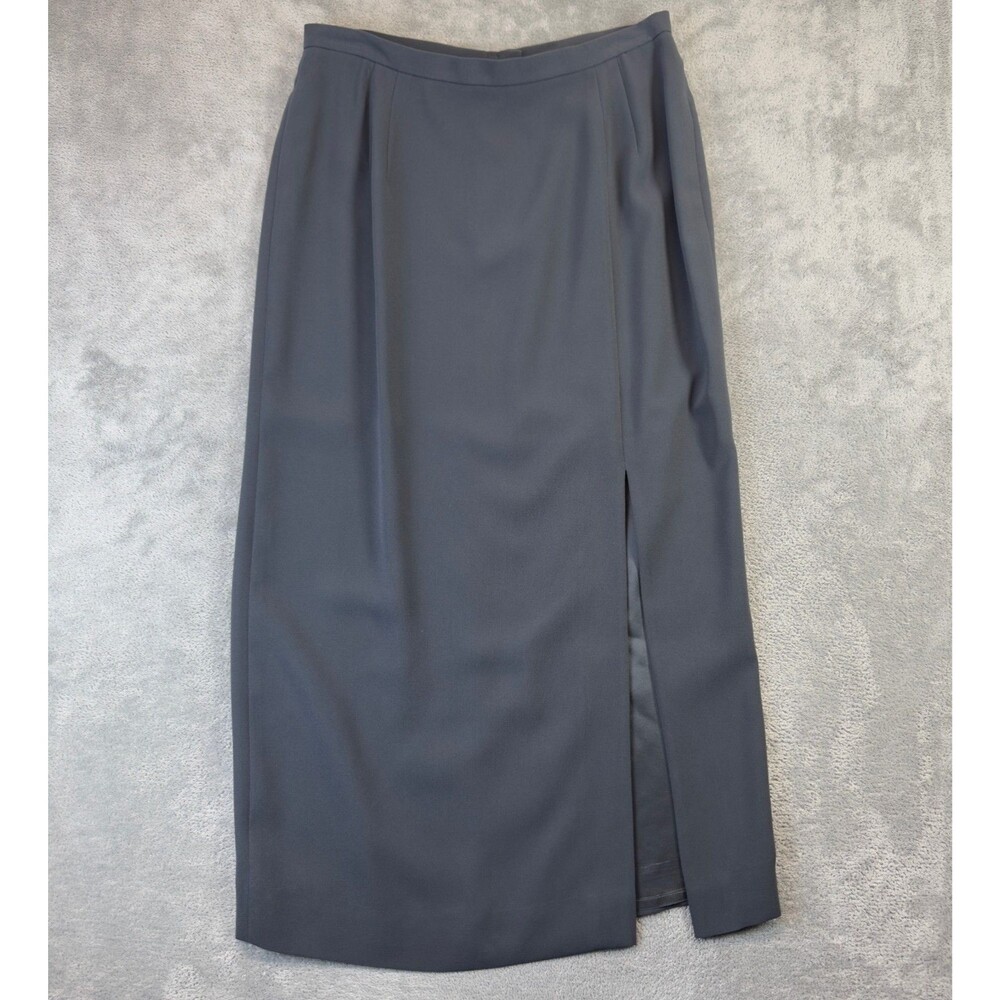 Papell Boutique Evening Skirt Womens 16 Gray Maxi Slit Formal Classy Work Office
